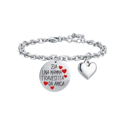 Luca Barra Bracciale Donna Acciaio "Zia Una Mamma.."