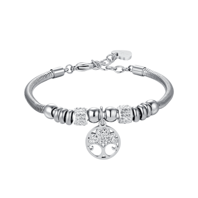 Luca Barra Bracciale Donna Albero Della Vita Con Cristalli Bianchi