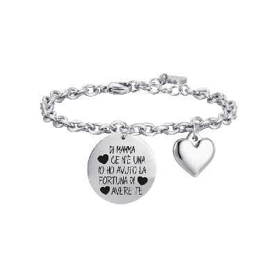Luca Barra Bracciale Acciaio "Di Mamma ce n'e..."