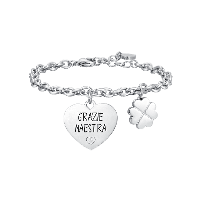 Luca Barra Bracciale Acciaio Grazie Maestra