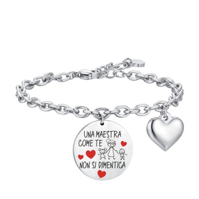 Luca Barra Bracciale Acciaio"Una Maestra Come te..."