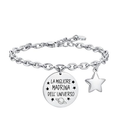 Luca Barra Bracciale Acciaio"La migliore madrina..."