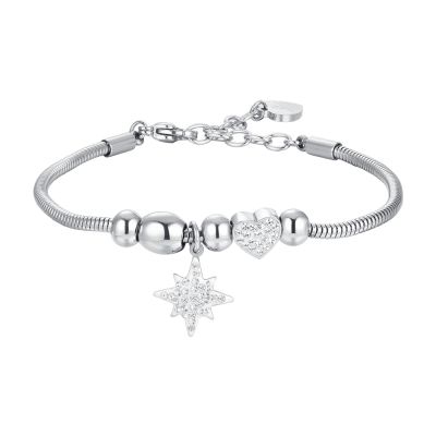 Luca Barra Bracciale Acciaio Stella e Cuore