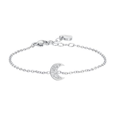 Luca Barra Bracciale Acciaio Luna e Cristalli