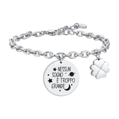 Luca Barra Bracciale Acciaio" Nessun Sogno è.."