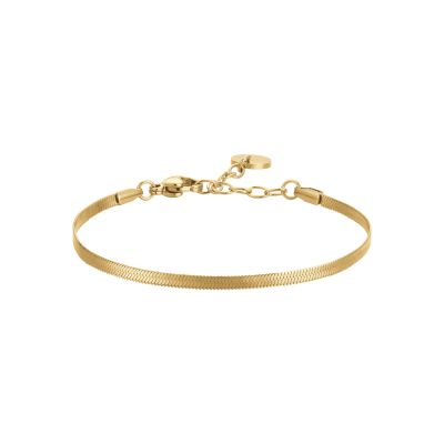 Luca Barra Bracciale Acciaio Gold Maglia Sottile 7 mm