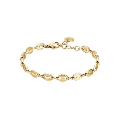Luca Barra Bracciale Acciaio Gold Maglia 5 mm