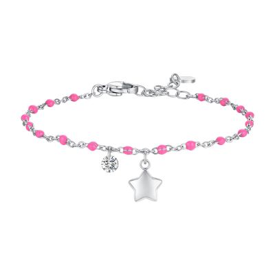 Luca Barra Bracciale Acciaio Stella e Cristallo