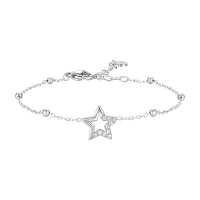 Luca Barra Bracciale Acciaio Stella e Cristalli