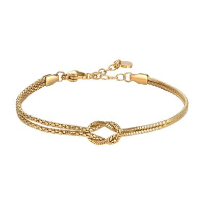 Luca Barra Bracciale Acciaio Gold Con Nodo