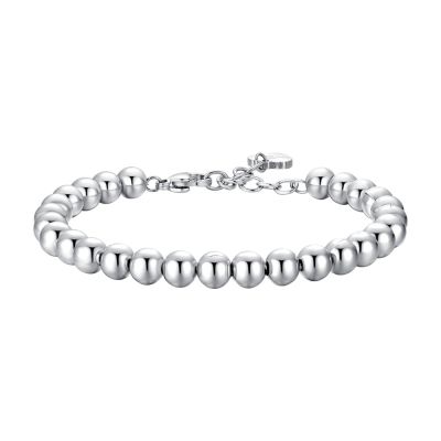 Luca Barra Bracciale Acciaio Sfere 6 mm