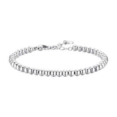 Luca Barra Bracciale Acciaio Sfere 4 mm