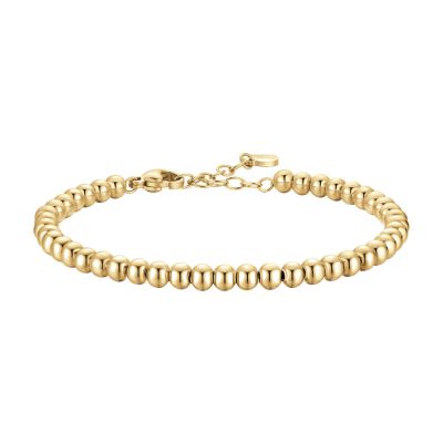 Luca Barra Bracciale Acciaio Gold Sfere 4 mm