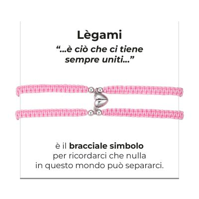 Luca Barra 2 Bracciali Corda Coreana Rosa e Cuore