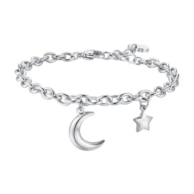Luca Barra Bracciale Acciaio Luna e Stella