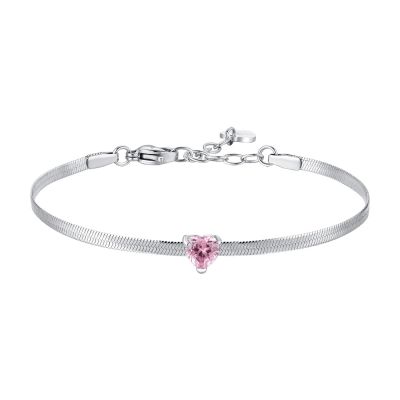 Luca Barra Bracciale Acciaio Cuore Rosa