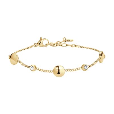 Luca Barra Bracciale Elementi Acciaio Gold e Zirconi