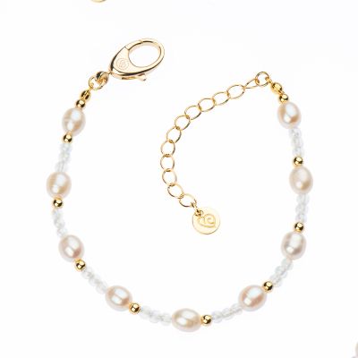 Barbieri Bracciale Metallo Dorato Perle e Cristalli