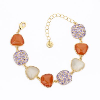 Barbieri Bracciale Metallo Dorato Cristalli e Zirconi