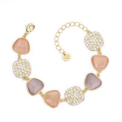 Barbieri Bracciale Metallo Dorato Cristalli e Zirconi