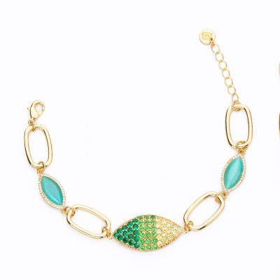 Barbieri Bracciale Metallo Dorato Cristalli e Pietre