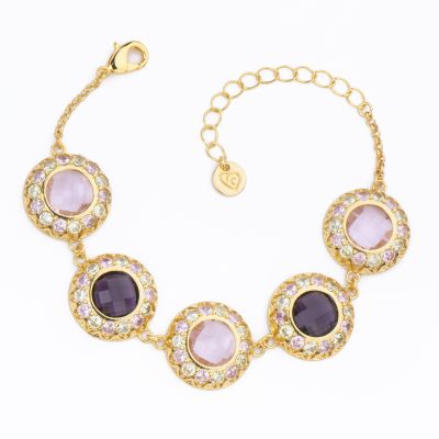 Barbieri Bracciale Metallo Dorato Cristalli e Zirconi