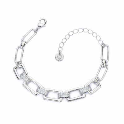 Barbieri Bracciale Metallo Rodiato con Zirconi
