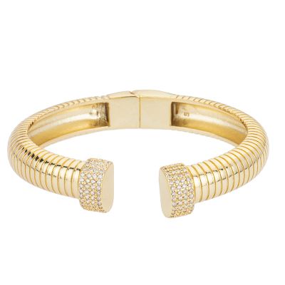 Barbieri Bracciale Tubogas Metallo Dorato e Zirconi