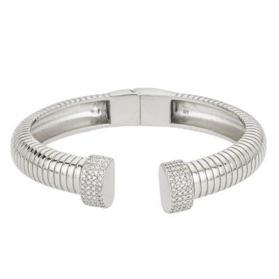 Barbieri Bracciale Tubogas Metallo Rodiato e Zirconi