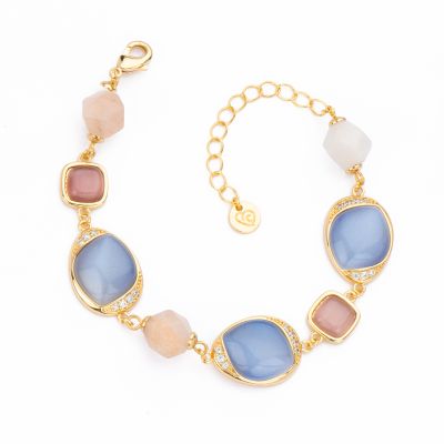 Barbieri Bracciale Metallo Gold Cristalli Multicolor