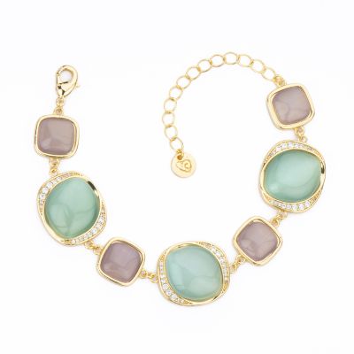 Barbieri Bracciale Metallo Dorato Cristalli e Zirconi