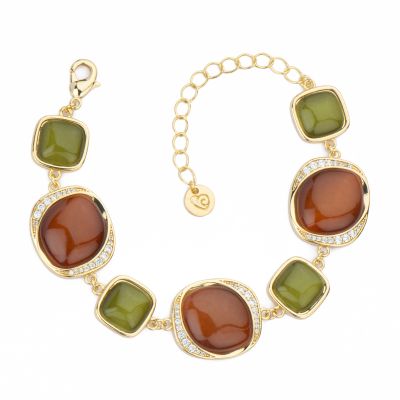 Barbieri Bracciale Metallo Dorato Cristalli e Zirconi