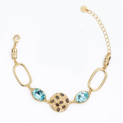 Barbieri Bracciale Metallo Dorato Cristalli e Zirconi