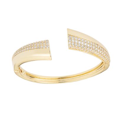 Barbieri Bracciale Bombato Metallo Dorato e Zirconi