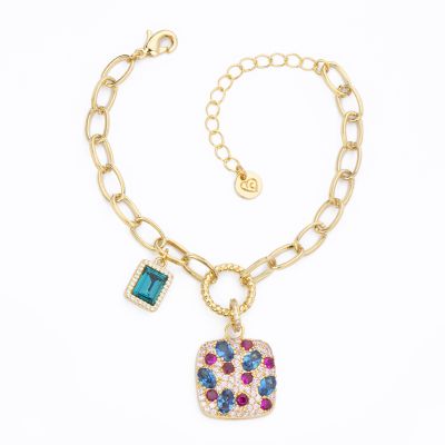 Barbieri Bracciale Metallo Dorato Cristalli e Zirconi