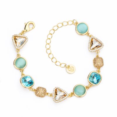 Barbieri Bracciale Metallo Gold Cristalli Multicolor