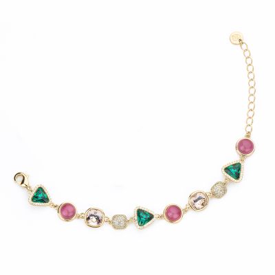 Barbieri Bracciale Metallo Gold Cristalli Multicolor
