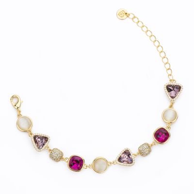 Barbieri Bracciale Metallo Dorato Cristalli e Zirconi