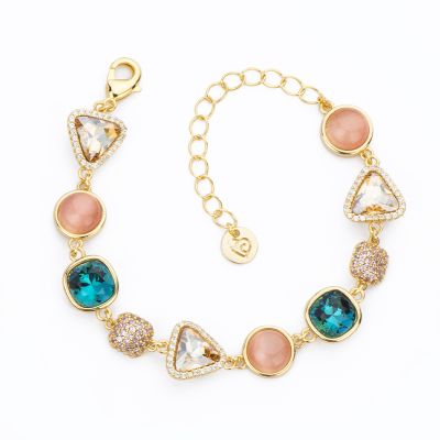 Barbieri Bracciale Metallo Dorato Cristalli e Zirconi