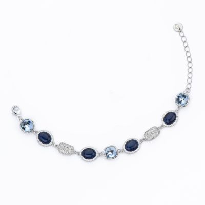 Barbieri Bracciale Metallo Rodiato Cristalli e Zirconi