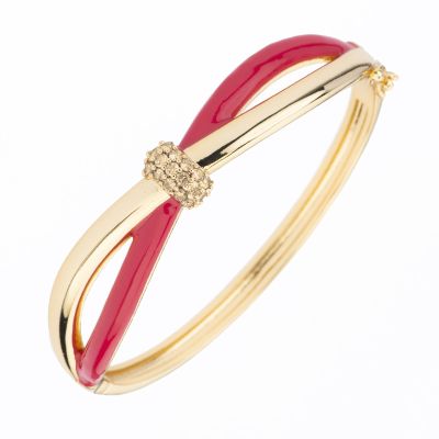 Barbieri Bracciale Metallo Dorato e Smalto con Zirconi