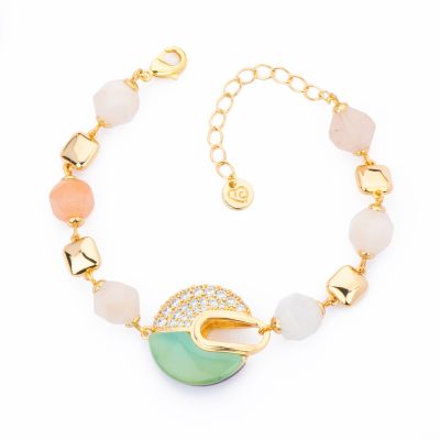 Barbieri Bracciale Metallo Gold Luna e Avventurina