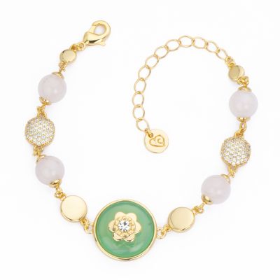 Barbieri Bracciale Metallo Gold Quarzo e Cristalli