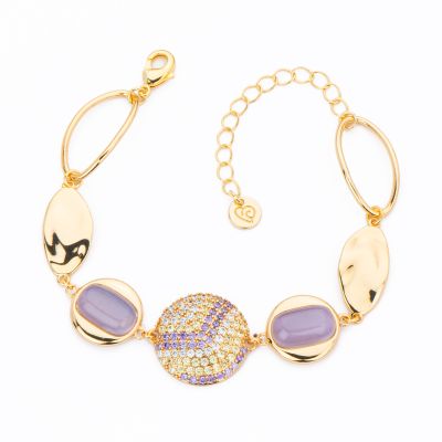 Barbieri Bracciale Metallo Gold Cat Eye e Zirconi