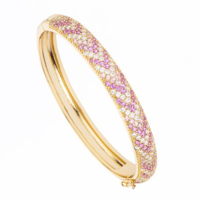 Barbieri Bracciale Rigido Metallo Gold ZIrconi Multicolor