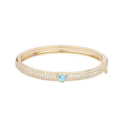 Barbieri Bracciale Rigido Metallo Gold ZIrconi e Cuore