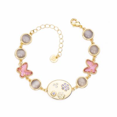 Barbieri  Bracciale Metallo Dorato Cristalli Multicolor