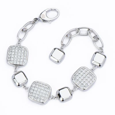 Barbieri Bracciale Metallo Zirconi Bianchi