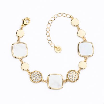 Barbieri Bracciale Metallo Gold Madreperla e Zirconi