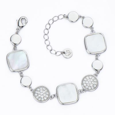 Barbieri Bracciale Metallo Madreperla e Zirconi